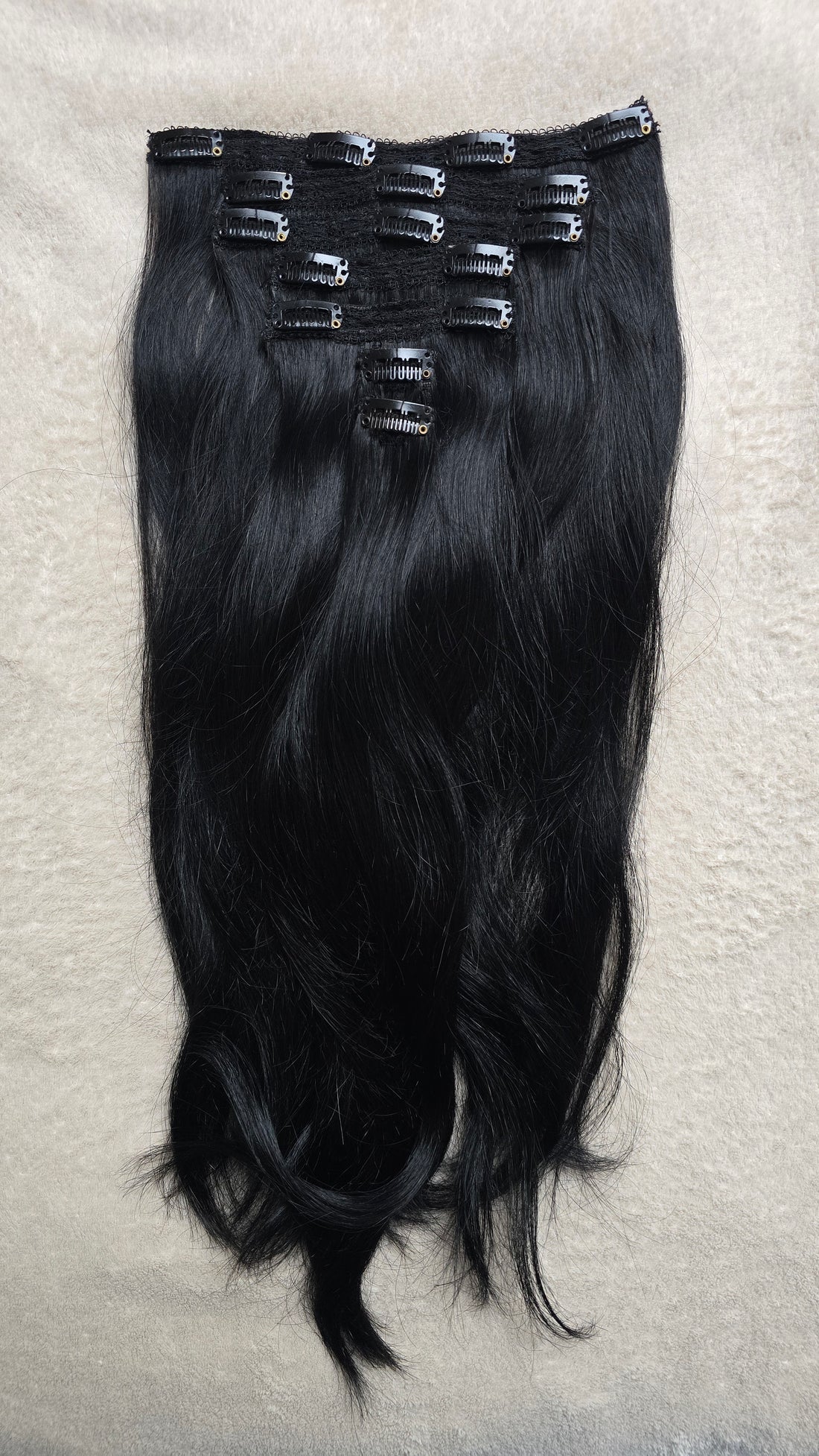 Clip-In Hair Extensions - Jet Black - 110 gram - 20 inch